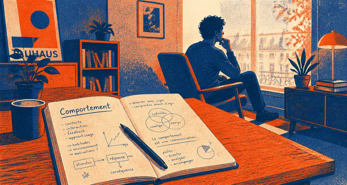 comportement psychologie personne pensive carnet salon