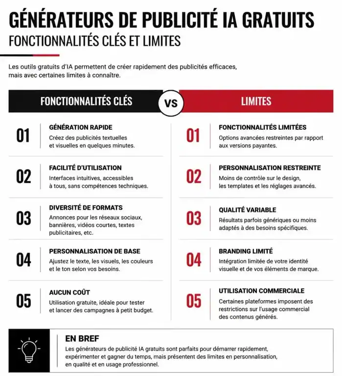 Comparatif des meilleurs générateurs de publicité IA gratuits pour le marketing digital