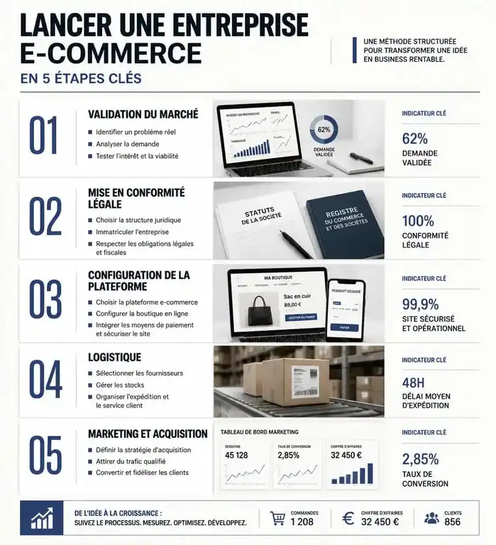 Étapes clés pour se lancer dans le e-commerce et créer sa boutique en ligne