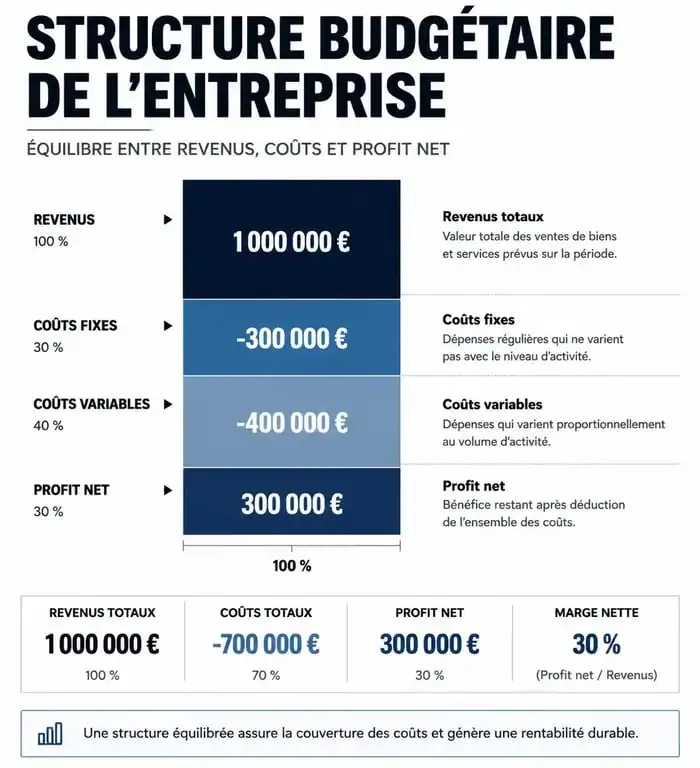 Exemple de structure de budget prévisionnel pour entreprise