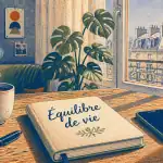 équilibre de vie carnet café fenêtre