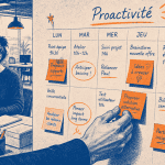 Etre proactif post-it planning open space