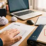 Métier a domicile sans diplome : bureau à la maison, ordinateur et documents