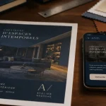 Création publicité : maquette annonce, CTA Demander un devis, téléphone mobile
