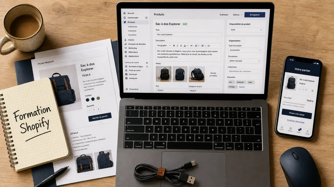 Formation shopify : visio ou coaching 8h pour lancer une boutique opérationnelle