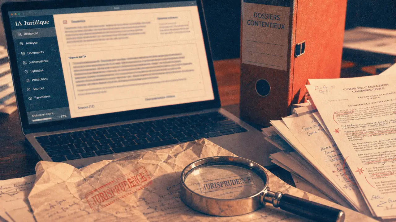 ia juridique gratuit : outils et documents juridiques sur un bureau