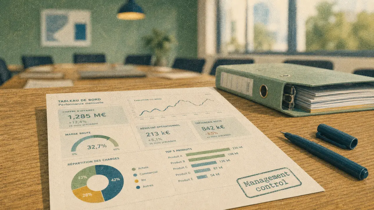 Management control : tableau de bord KPI pour piloter la performance, pas l’audit ni le contrôle interne