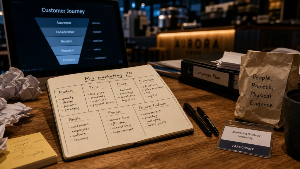 Mix marketing 7P : People, Process, Physical Evidence