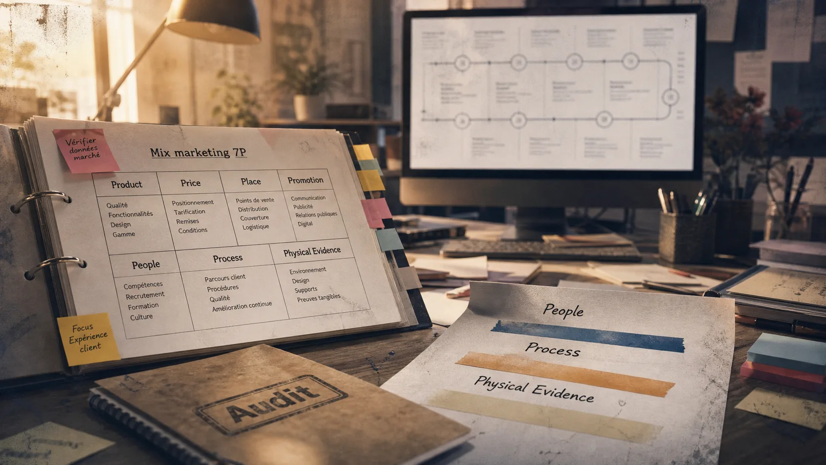 Mix marketing 7P : People, Process, Physical Evidence pour services