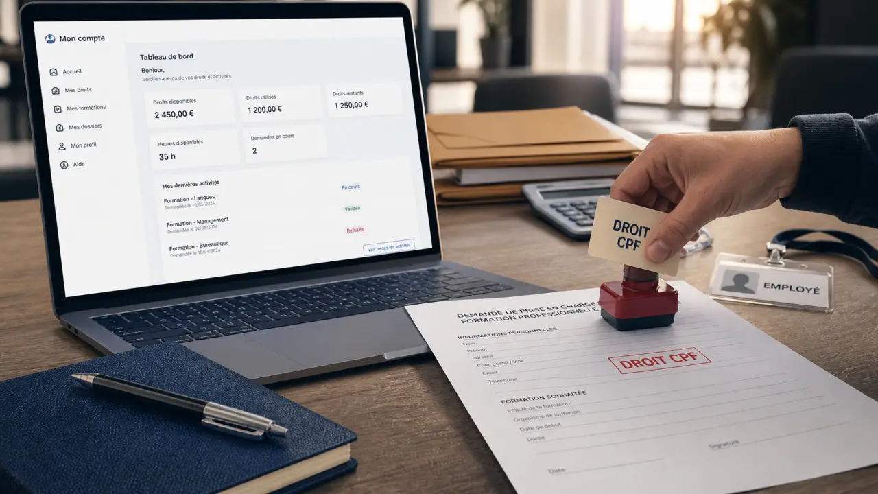 Droit formation professionnelle CPF en euros, accord employeur et demande