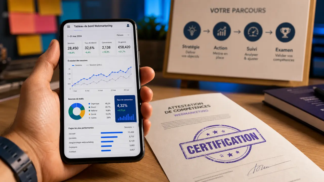 Certification formation stratégie digitale webmarketing : durée et examen