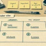 Matrice Eisenhower 4 quadrants pour prioriser urgent important