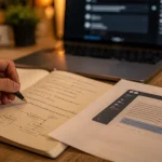 Prompt chatgpt développement personnel : introspection assistée, notes et IA sur bureau