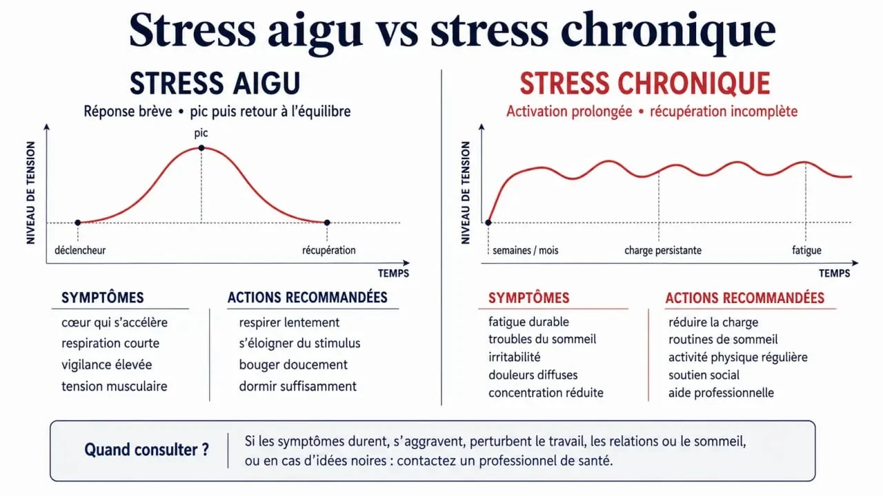 Apprendre à gérer son stress : comparaison entre stress aigu et stress chronique