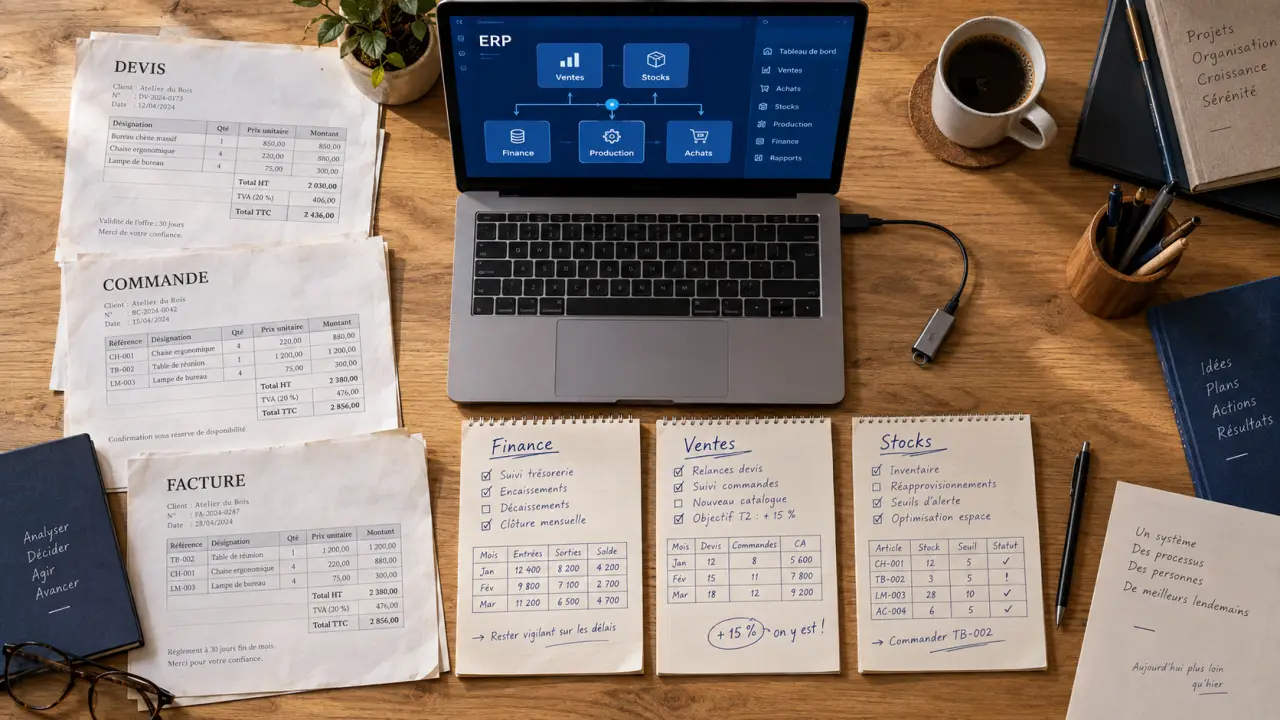 Progiciel de gestion intégré ERP : relier finance, ventes et stocks