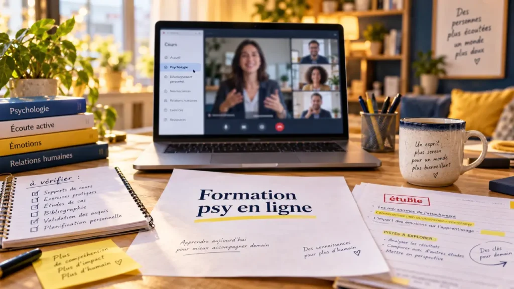 Formation psy en ligne : apprendre à distance sans accéder directement au titre de psychologue