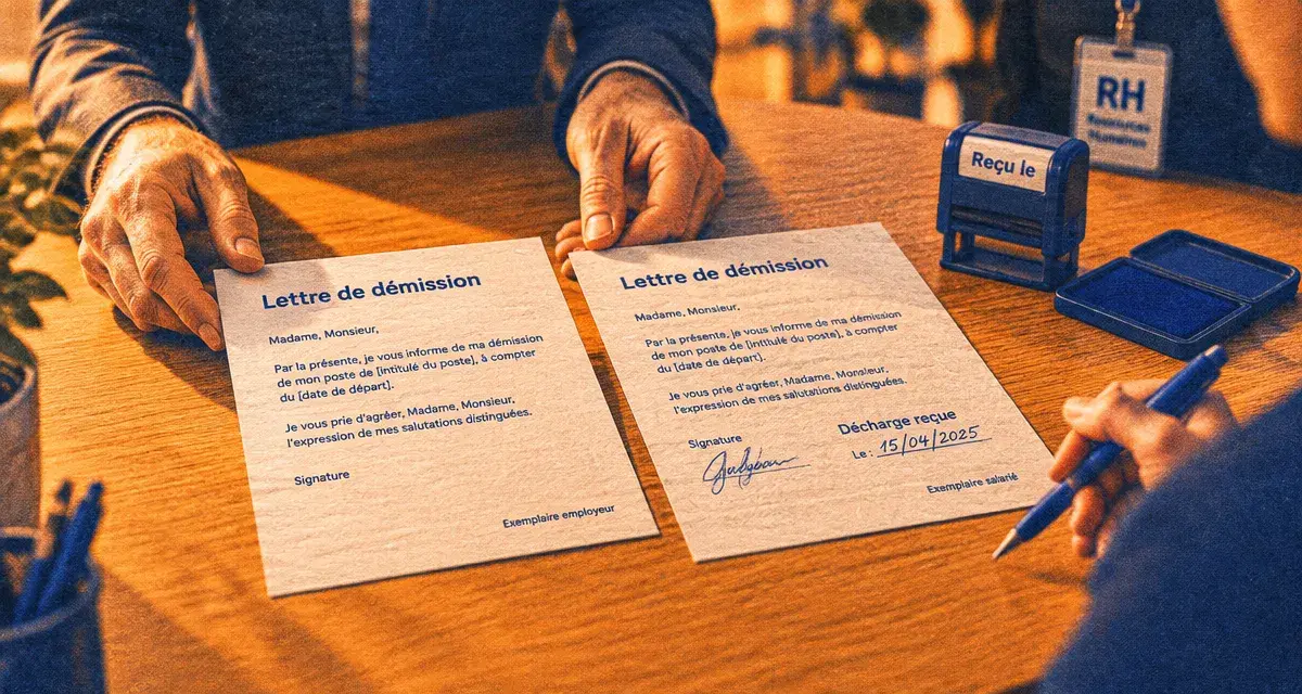 Lettre démission main propre signée avec décharge préavis